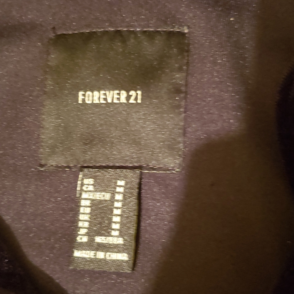 FOREVER 21 Crushed velvet zip up size med - Picture 9 of 13